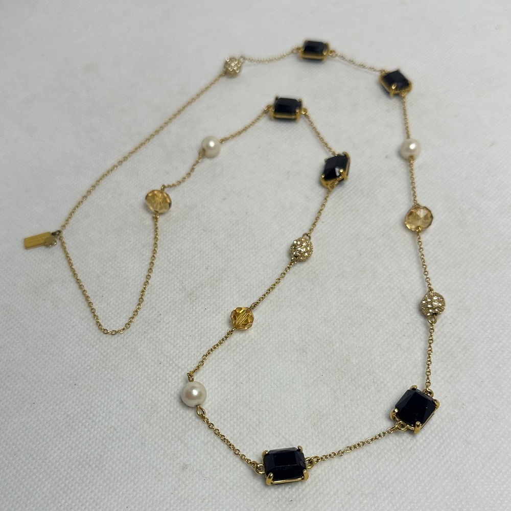 Kate Spade Black & Gold Station Necklace – 16” Drop (EUC) - Picture 3 of 3
